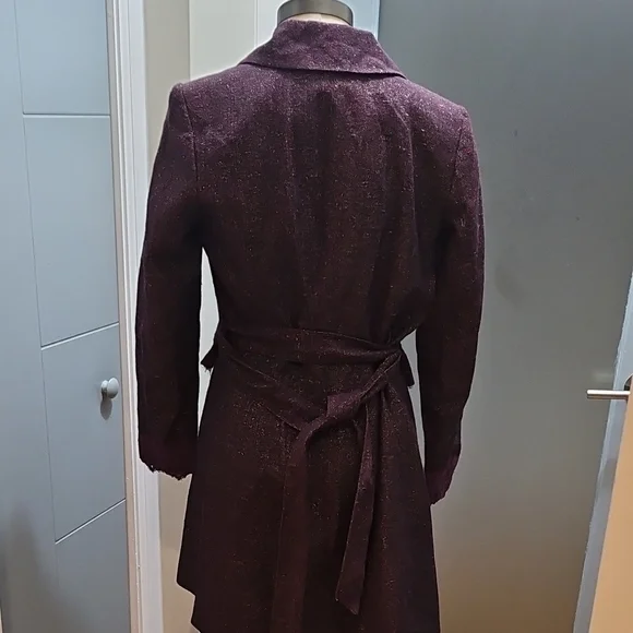 Bisou Bisou Plum Lace-Accented Blazer - Picture 3 of 4